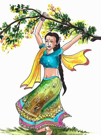 <p>झूम-झूमकर मन नाचे, हृदय गाये मंगल गीत, आज सखियों संग मनाएंगे हरियाली तीज।<br />
 </p>
