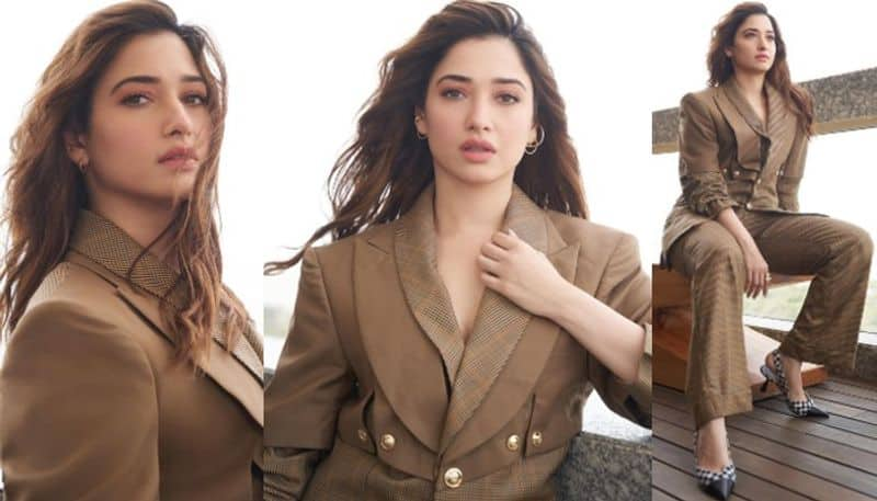 Actress Tamannaah Bhatia looks stunning in stylish Suit NSK