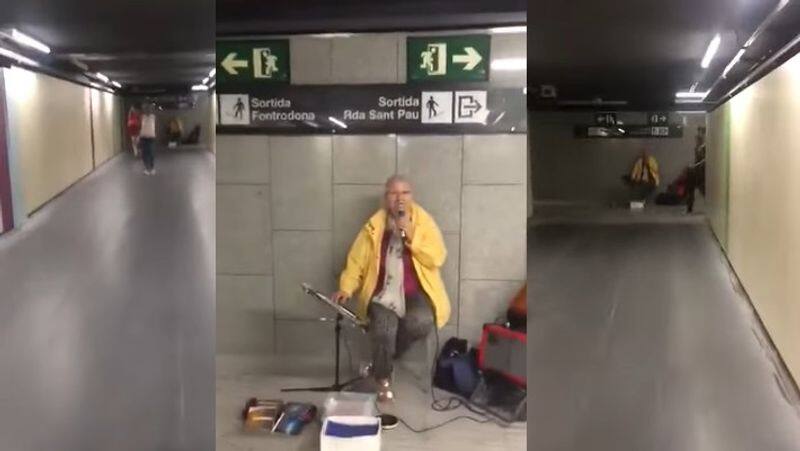 Spanish woman chanted Gayatri Mantra in a metro station at Barcelona went viral akb