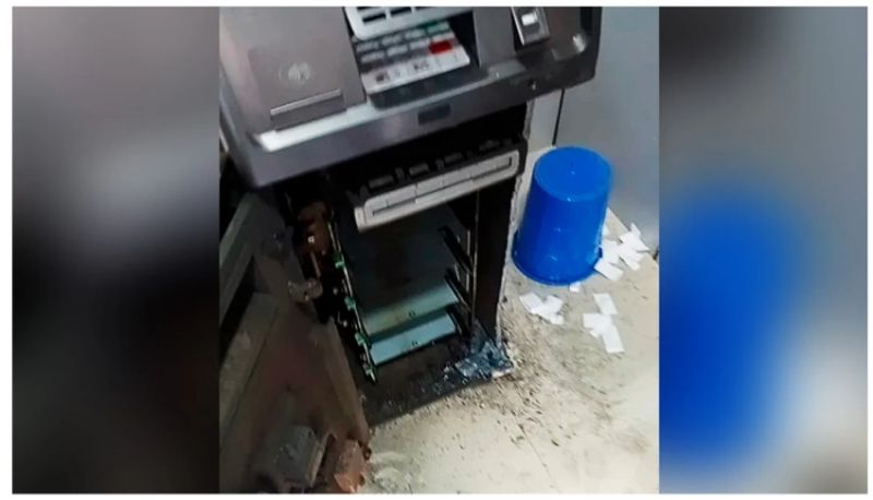 thieves broke open ATM machine and damaged cctv cameras but all they did went in vain afe