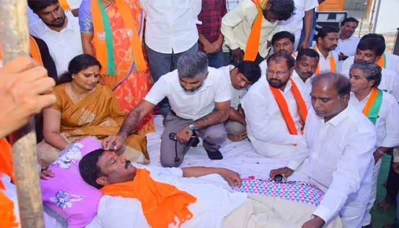 Nirmal Master plan:BJP Leader  Alleti Maheshwar Reddy Continues  hunger strike lns