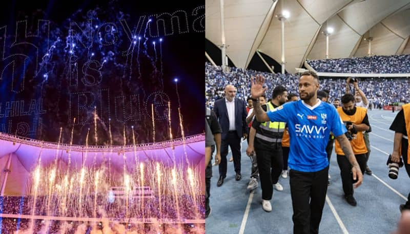 Watch Al Hilal club presented Neymar Jr in front of 65000 fans in Saudi Arabia jje