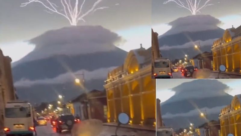 Lightning Strikes on Acatenango Volcano in Guatemala Amazing scene caught on camera akb