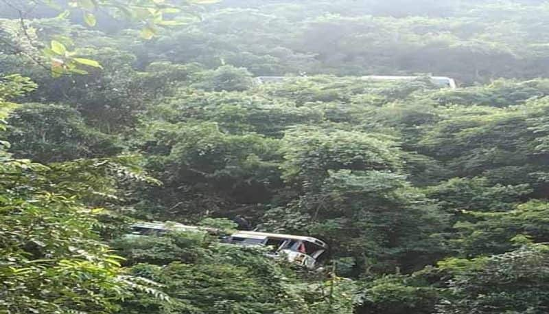 Bus Falls into  100 feet  valley  at Paderu in Andhra pradesh lns