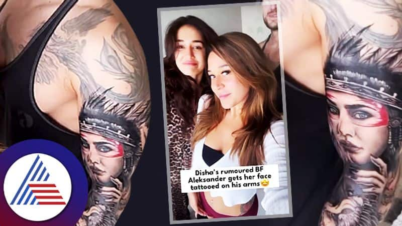 Disha patani BoyFriend aleksander gets her face tattooed on his arm suc 