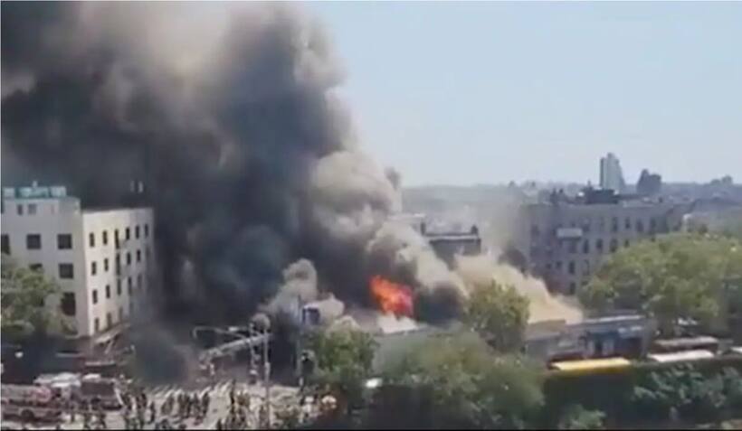 WATCH: Dramatic videos capture massive fires blazing through New York City; 3 children rescued