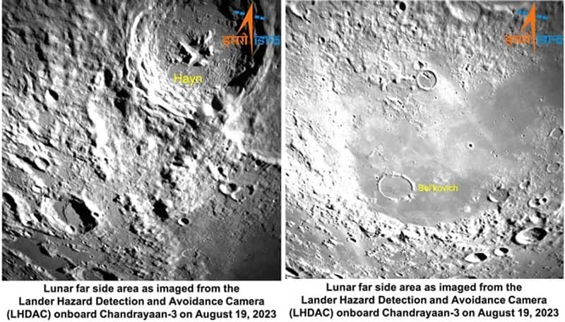 ISRO released photos as Vikram Lander searches for a prospective landing spot in Moon south pole san