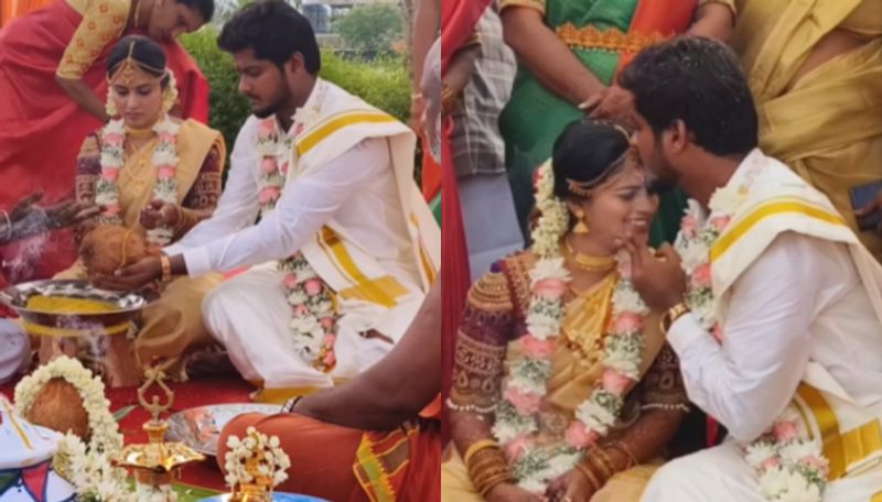 Raja Rani 2 fame Serial Actress Sangeetha got married with her lover vignesh