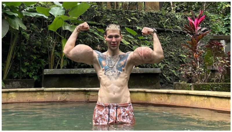 video of russian man flexing his biceps in social media goes viral bkg