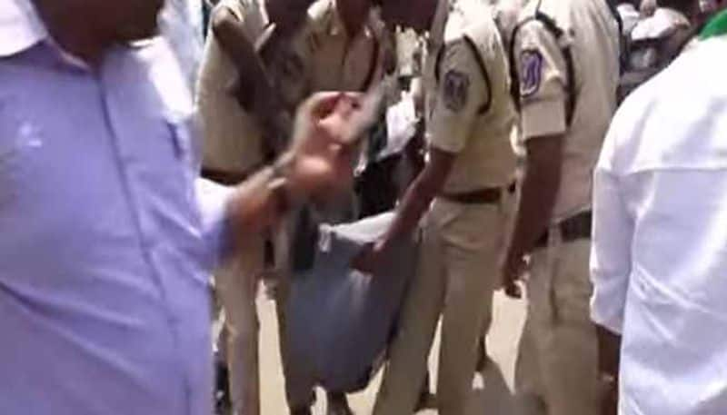 BJP, Congress Workers Arrested  at meerpet after  Protest  in Hyderabad lns