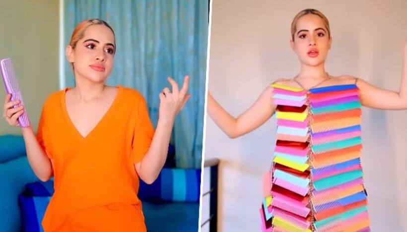 Uorfi Javed's outfit made of hair combs  draws flacks from netizens online