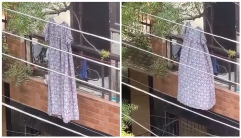 video of Woman s Nightgown Hanging On Tree Triggers Night Fear goes viral bkg 