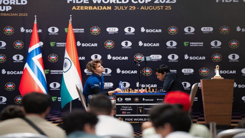 R Praggnanandhaa vs Magnus Carlsen Chess World Cup Final Round 2 ended as draw final goes into tie breaker jje 