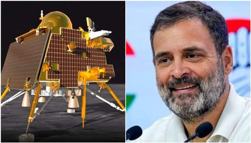 rahul gandhi congratulates team isro on chandrayaan 3 landing apn 