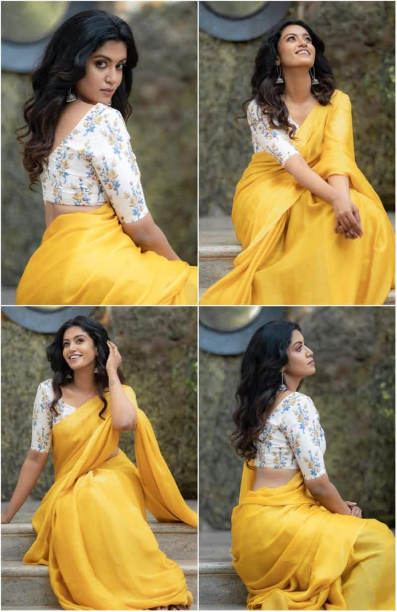 Roshini haripriyan yellow saree photoshoot confuse manjal veeran TTF fans