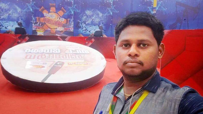 A private TV cameraman who went to collect news about Chandrayaan near Nella died in an accident