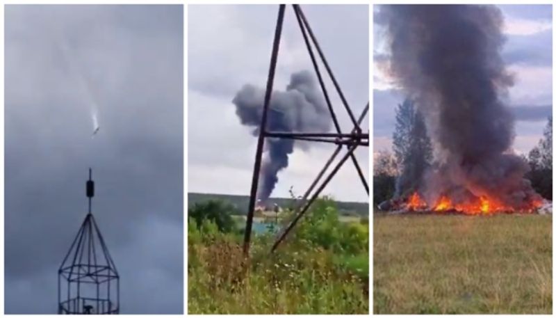 video of Yevgeny Prigosh's plane crash has gone viral on social media