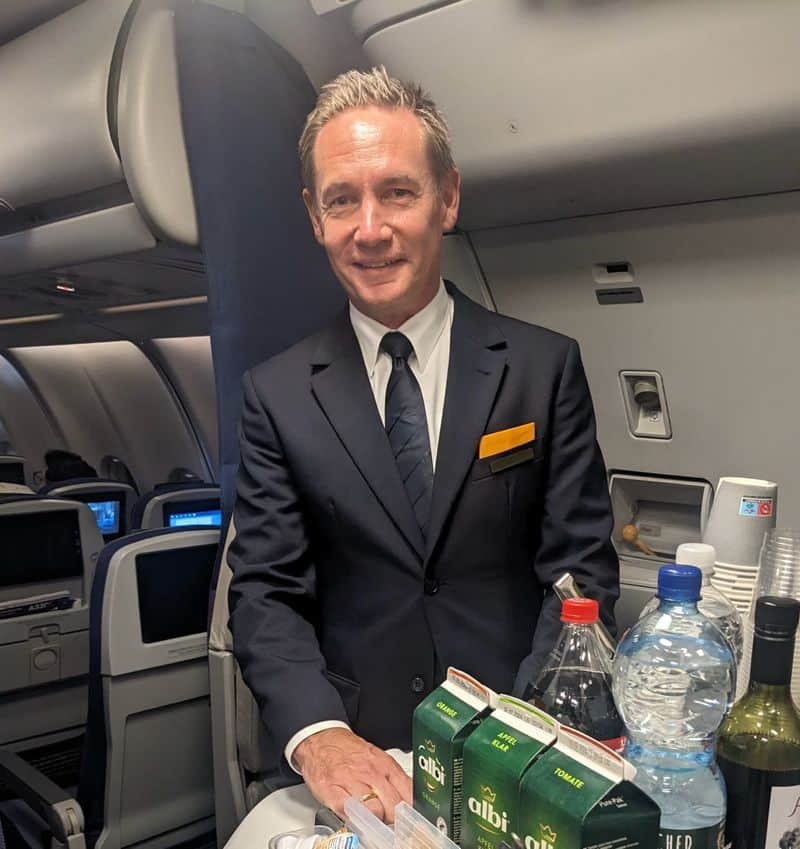 lufthansa airlines ceo jens ritter works as an additional crew member on flight ash