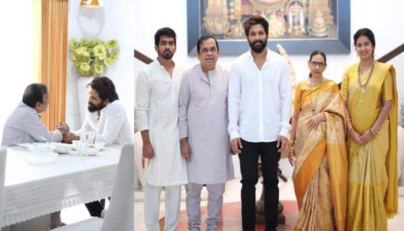 Allu Arjun visits Senior Actor Brahmanandams House NSK