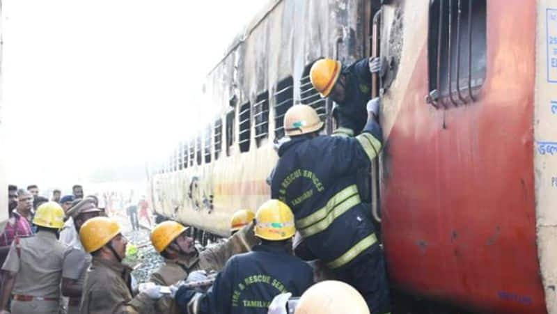 tourist train fire accident...9 people killed