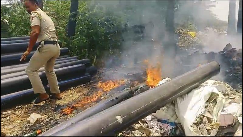 drinking water pump burned on fire accident at puducherry