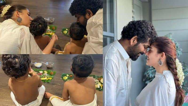 Viral clicks of Vignesh shivan and Nayanthara Onam celebration with their Kids Uyir and Ulag