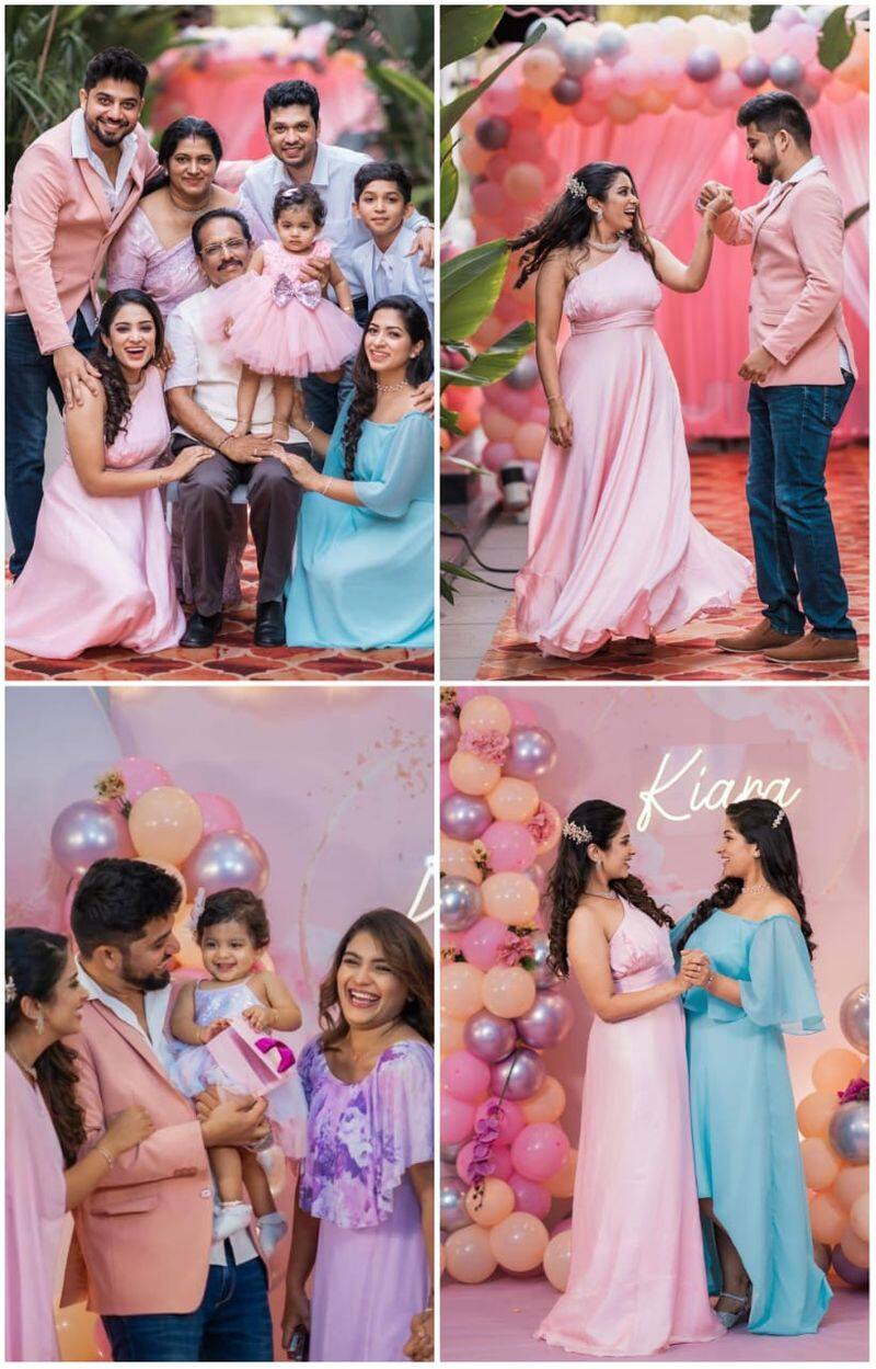 VJ Diya Menon Daughter Kiara 1st birthday celebration photos gan