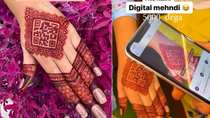 raksha bandhan 2023 viral digital mehndi scan qr code send money see video kxa 