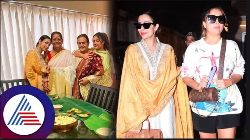 Malaika Arora celebrates Onam with family wear gold and white selwar vcs