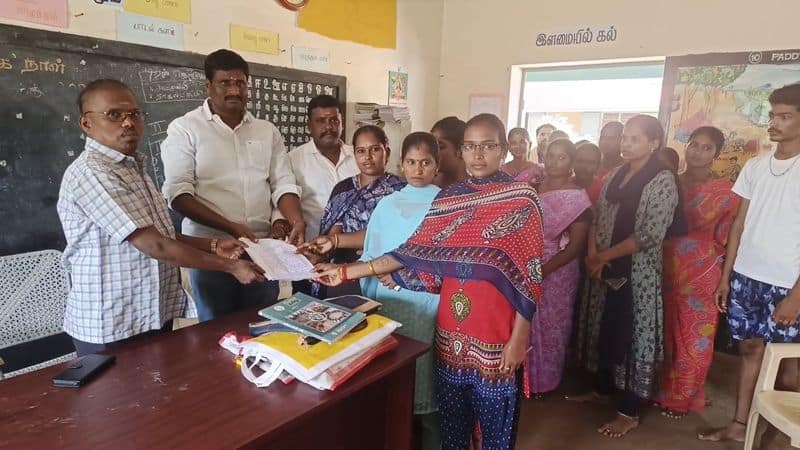 In Tirupur parents staged a protest against the school headmaster who engaged the students in cleaning the school premises vel