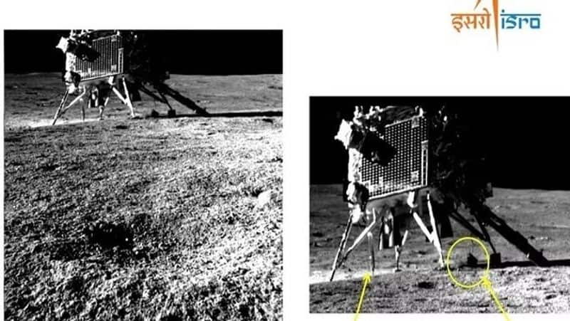 ISRO Chandrayaan 3 Pragyan Rover clicked an image of Vikram Lander by Navigation Camera onboard ckm