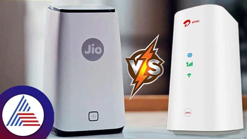 Jio vs Airtel Airfiber best wireless internet connectivity service in terms of  data speed price ott benefit ckm