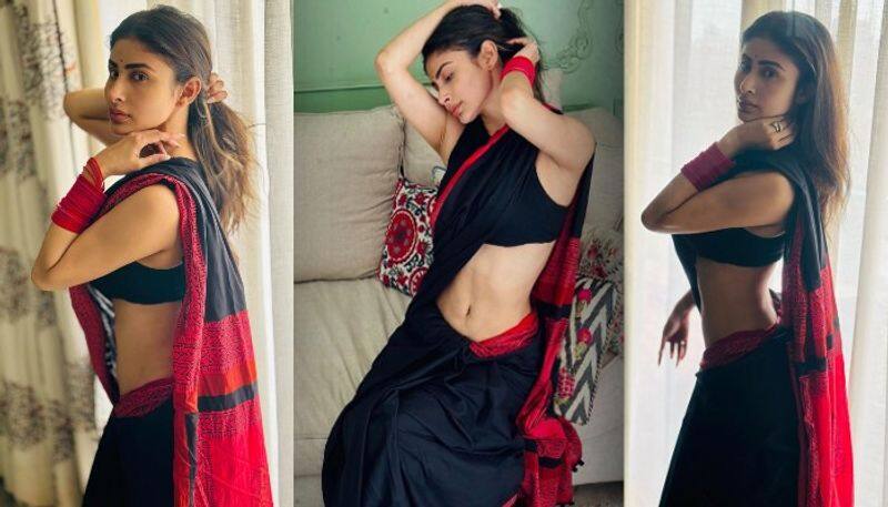 Bollywood Actress Mouni Roy looks beautiful in Saree NSK