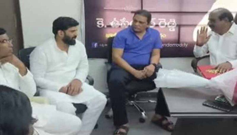 Azharuddin meeting Congress workers in Jubilee Hills Assembly segment lns