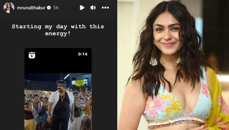 mrunal thakur shares instagram story of mohanlal dancing sita ramam dulquer salmaan nsn