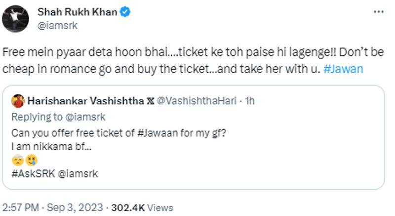 Jawan Shah Rukh Khan's witti reaction to fan asking authenticity of film's advance booking goes viral ADC