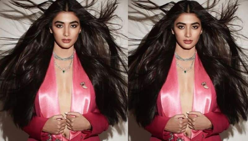 Actress  Pooja Hegde Shocking Photoshoot in Pink outfit NSK