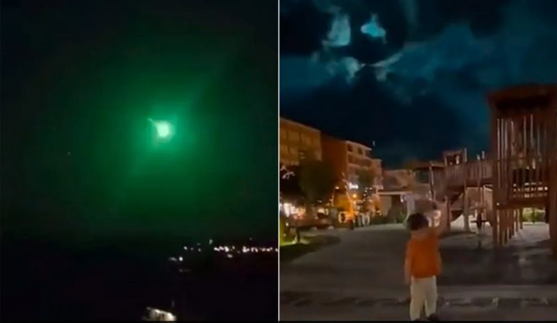 WATCH Viral Videos: Dazzling meteor lights up Turkish sky; leaves green streaks snt