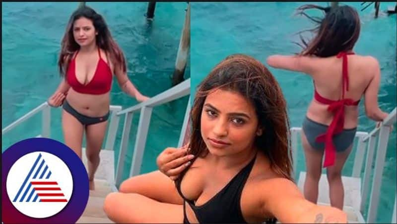 Sonu Gowda got highest views for her Bikini video from maldives vacation Vin