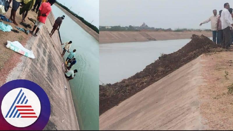 HLC canal burst and water was lost difficulty for farmers at bellary district rav