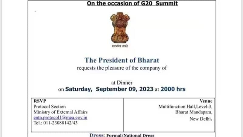 Congress slams NDA govt for name change in g20 dinner invite mentioned as President of Bharat smp