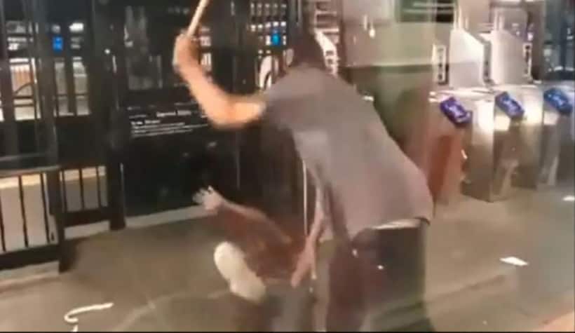 Disturbing video: Man attacks 60 year old woman over 50 times with her own cane in New York (WATCH)