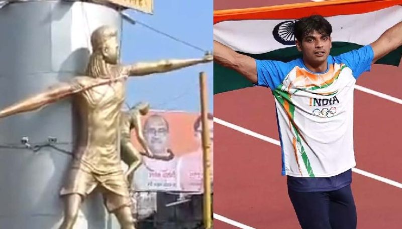 Was Neeraj Chopra javelin stolen from his statue in Meerut all you need to know kvn