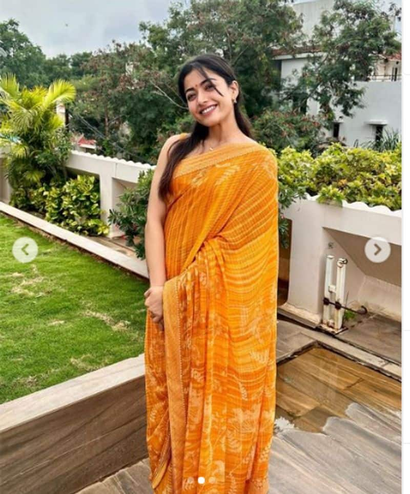 Rashmika Mandanna New saree Photo Sparks connection With Vijay Deverakonda vvk