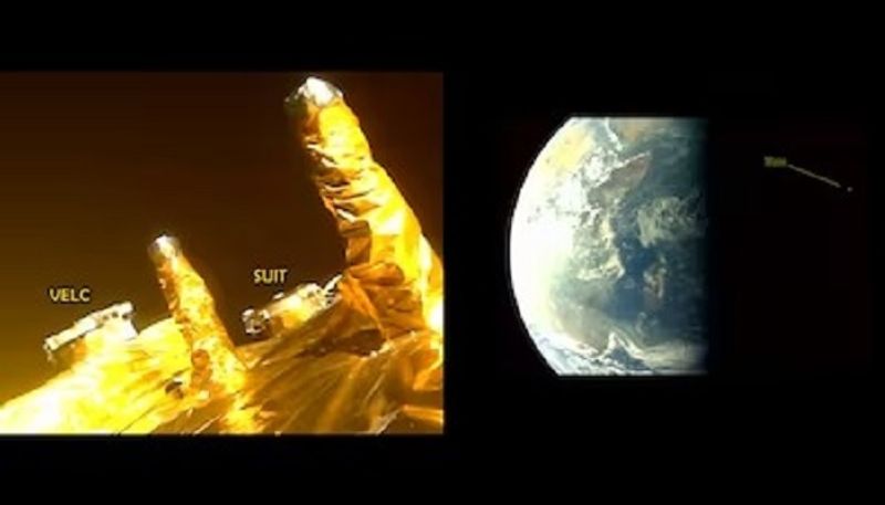 isro Shares Selfie of Aditya L1 took pictures of Earth Moon and India san