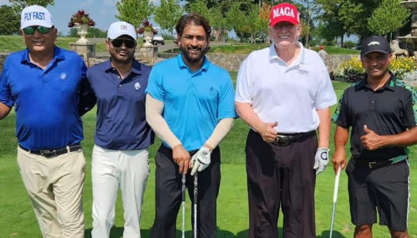 డొనాల్డ్ ట్రంప్‌తో కలిసి గోల్ఫ్ ఆడిన మహేంద్ర సింగ్ ధోనీ...  దుబాయ్ బిజినెస్‌మ్యాన్‌తో కలిసి..