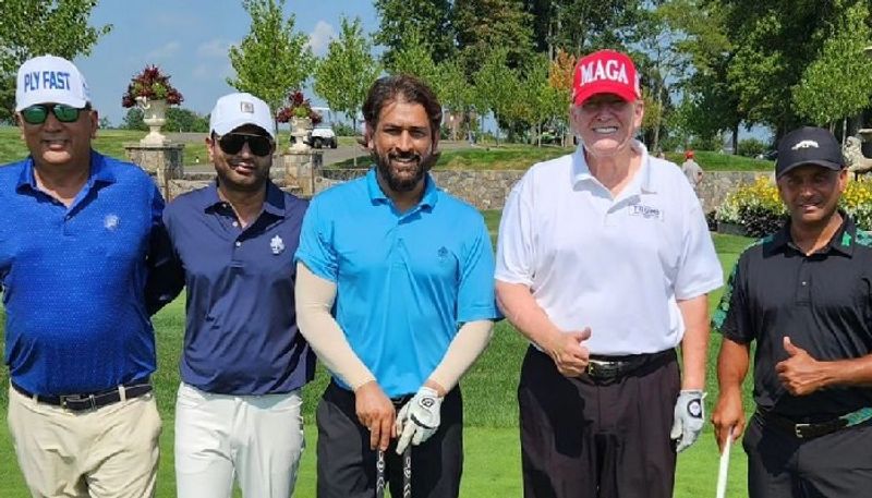 Surprising golf duo in US: MS Dhoni tees off with former President Donald Trump; video goes viral - WATCH snt