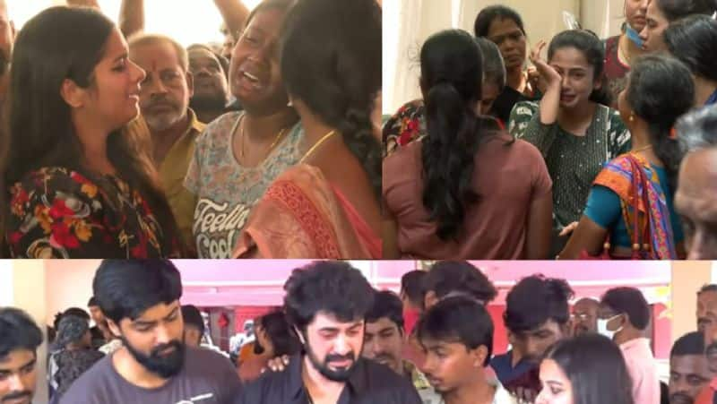 Ethirneechal serial actors cried after seeing marimuthu dead body gan