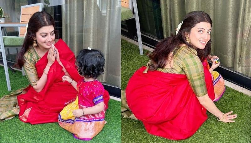 Actress Pranitha Subhash beautiful photos with her daughter NSK