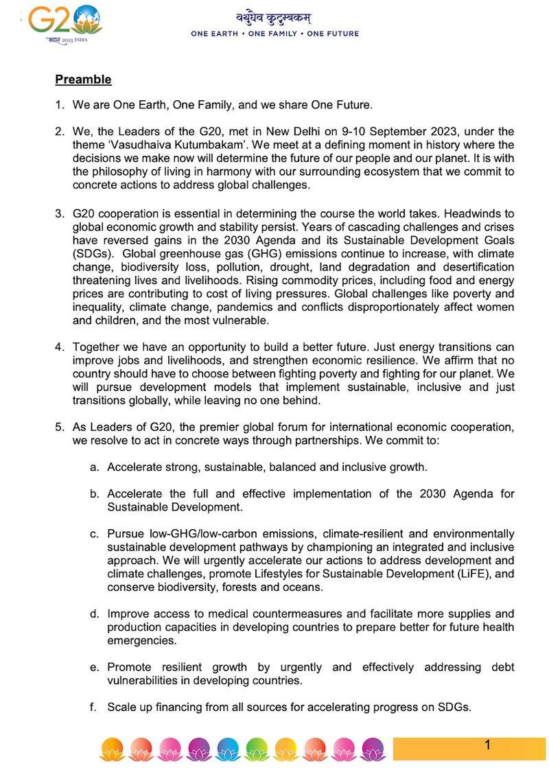 New Delhi Declaration OUT; See key takeaways from G20 Summit AJR